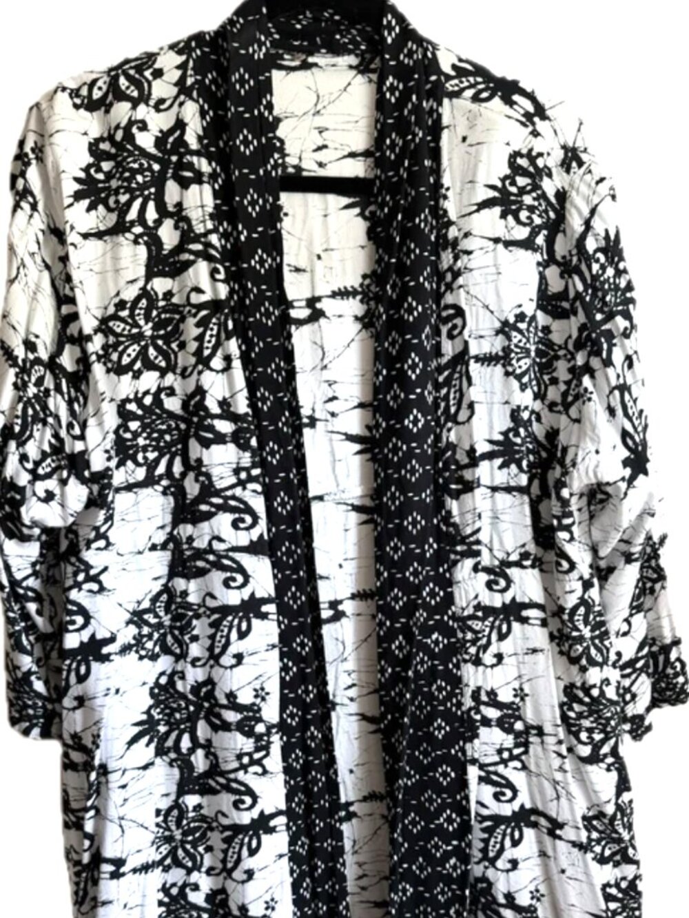 Soft Surroundings ~ Woven Kimono ~ Abstract Black / White Pattern ~ XL US `16-18